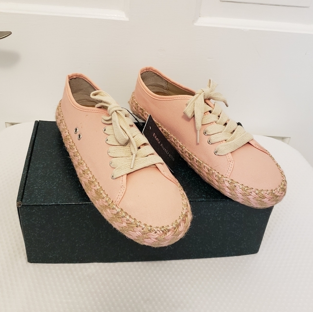 NWB Emu Australia Agonis Mix "Pale Pink/Rose Pale Sneaker Flats Size 9 - Picture 3 of 11